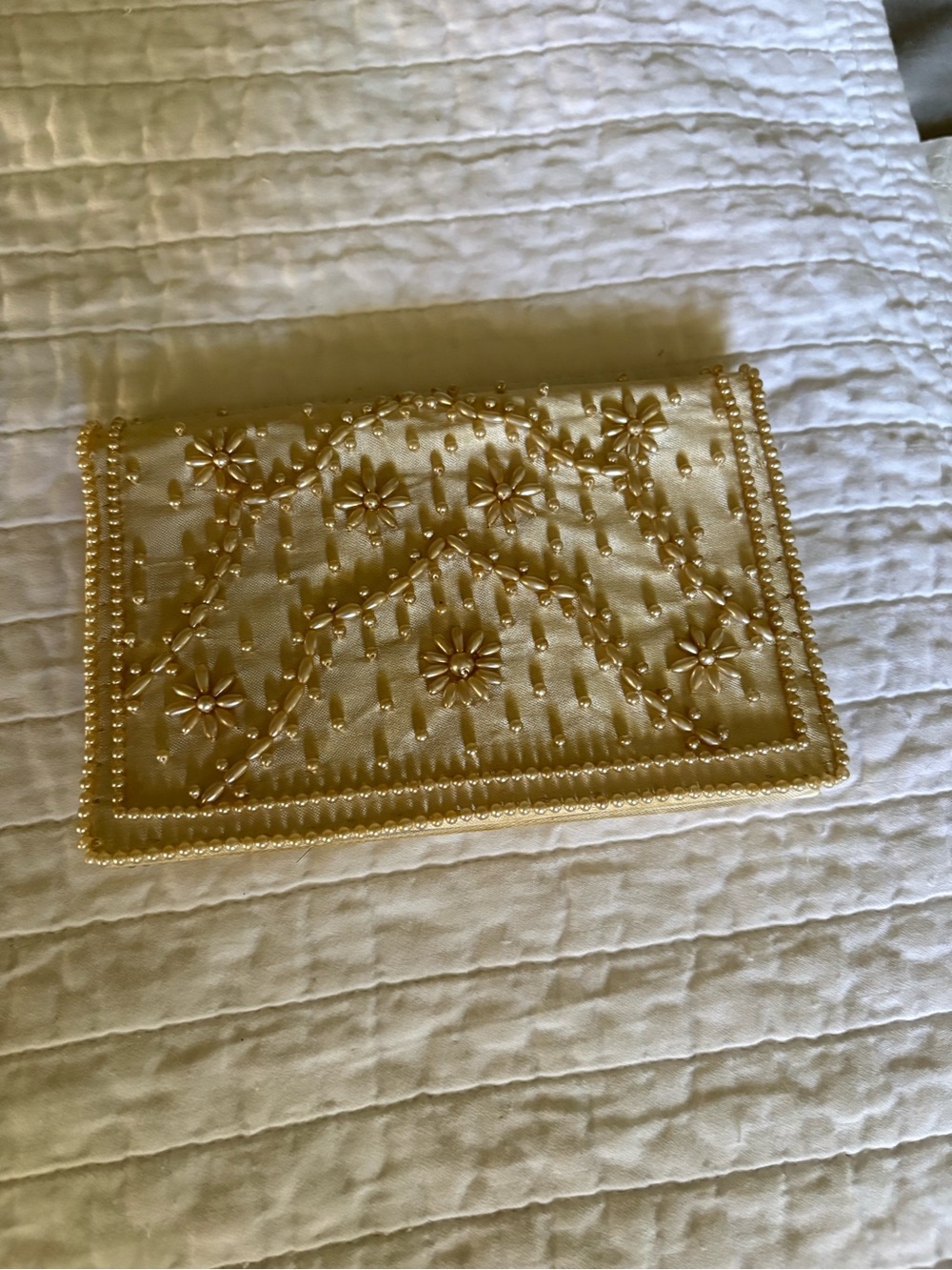 Vintage Bag by Dormar Evening Clutch Fold-over Purse 6” X 4” Hand-beaded Japan